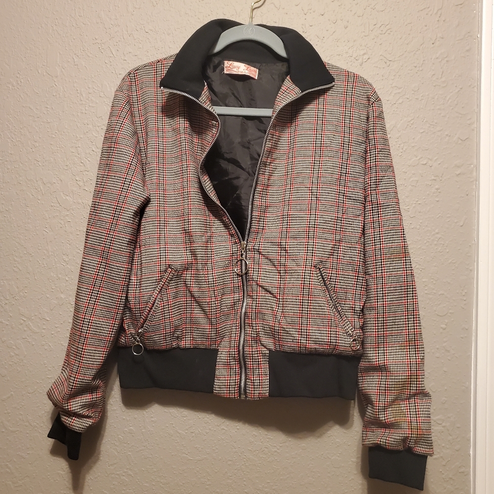 Vintage Cropped Bomber Jacket size M
